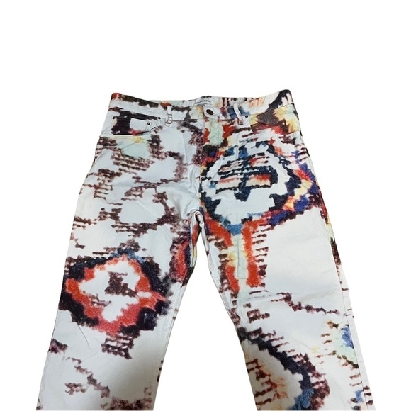 Isabel Marant Etoile Reilly Printed Slim Jeans White/Multicolored Sz 42 - Picture 4 of 12